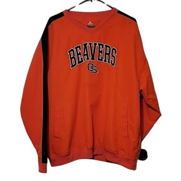 Vintage Oregon State Beavers Knights Apparel Pullover Jacket XL Orange‎ - Picture 1 of 5